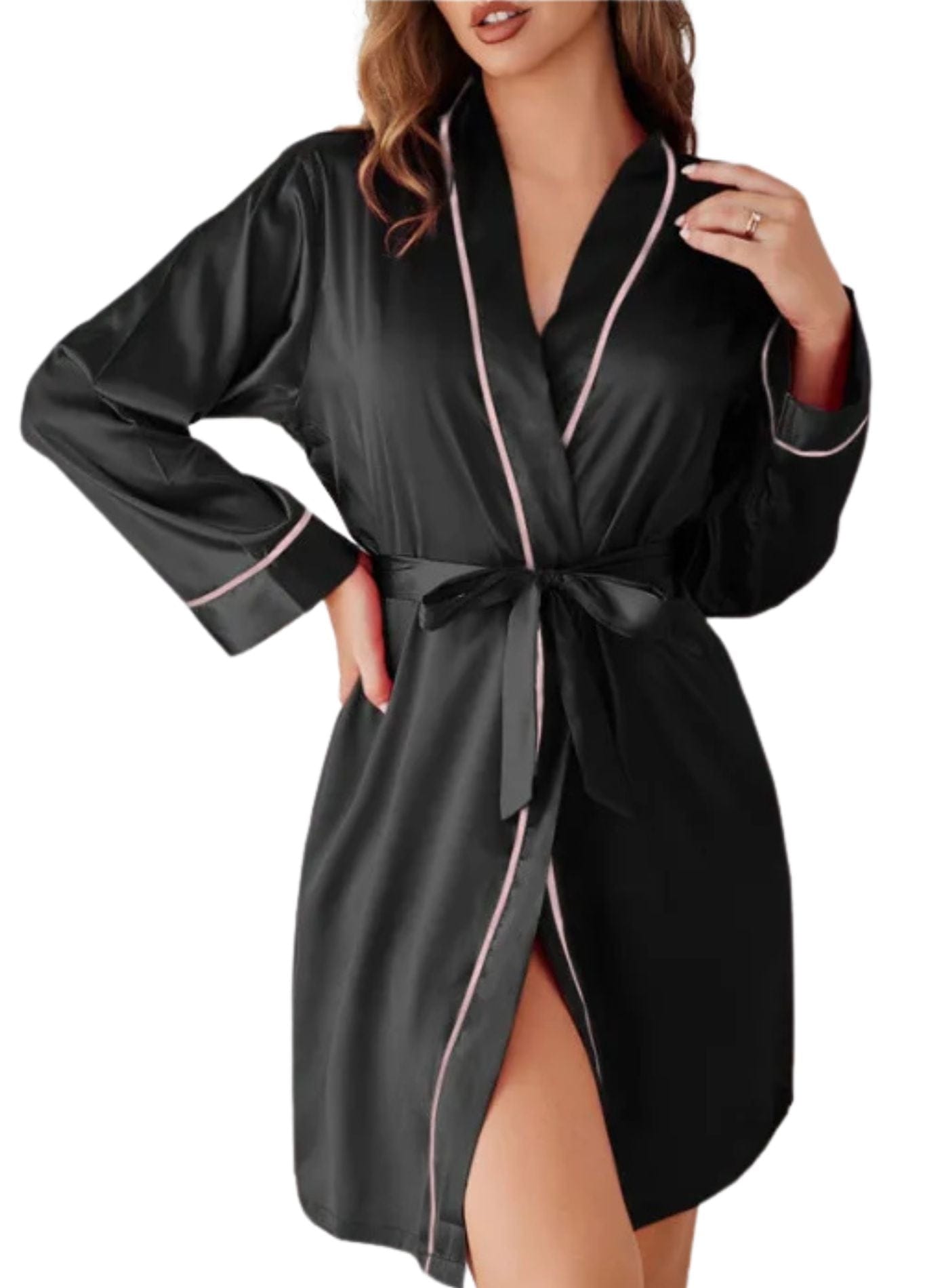 Peignoir en Soie Femme | Peignoir d'Or S / Noir