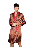 Peignoir en Soie Homme | Peignoir d'Or Rouge / S