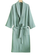 Peignoir Femme 100 Coton | Peignoir d'Or Vert Végétal Pastel / M