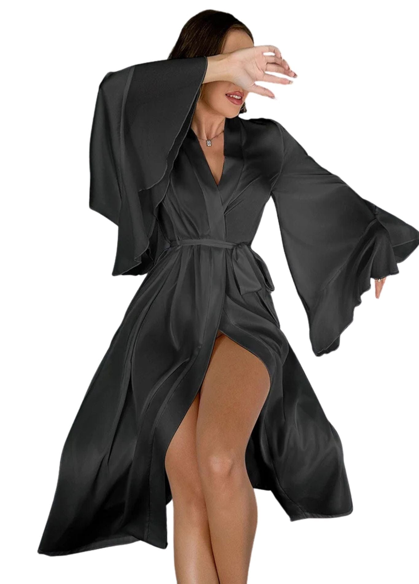 Peignoir Femme Mariage | Peignoir d'Or Noir / S
