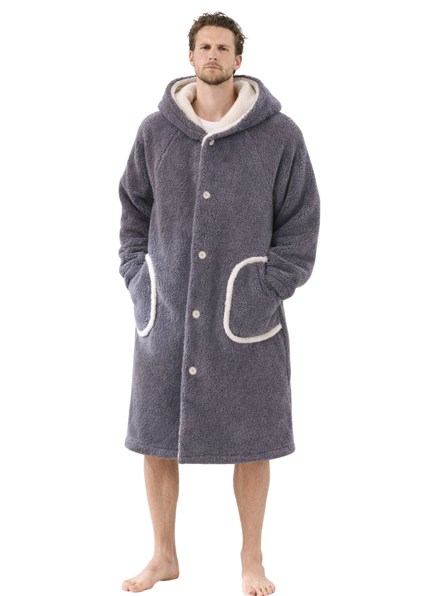 Peignoir Hiver Homme | Peignoir d'Or Gris / L : Longueur 165–170 cm