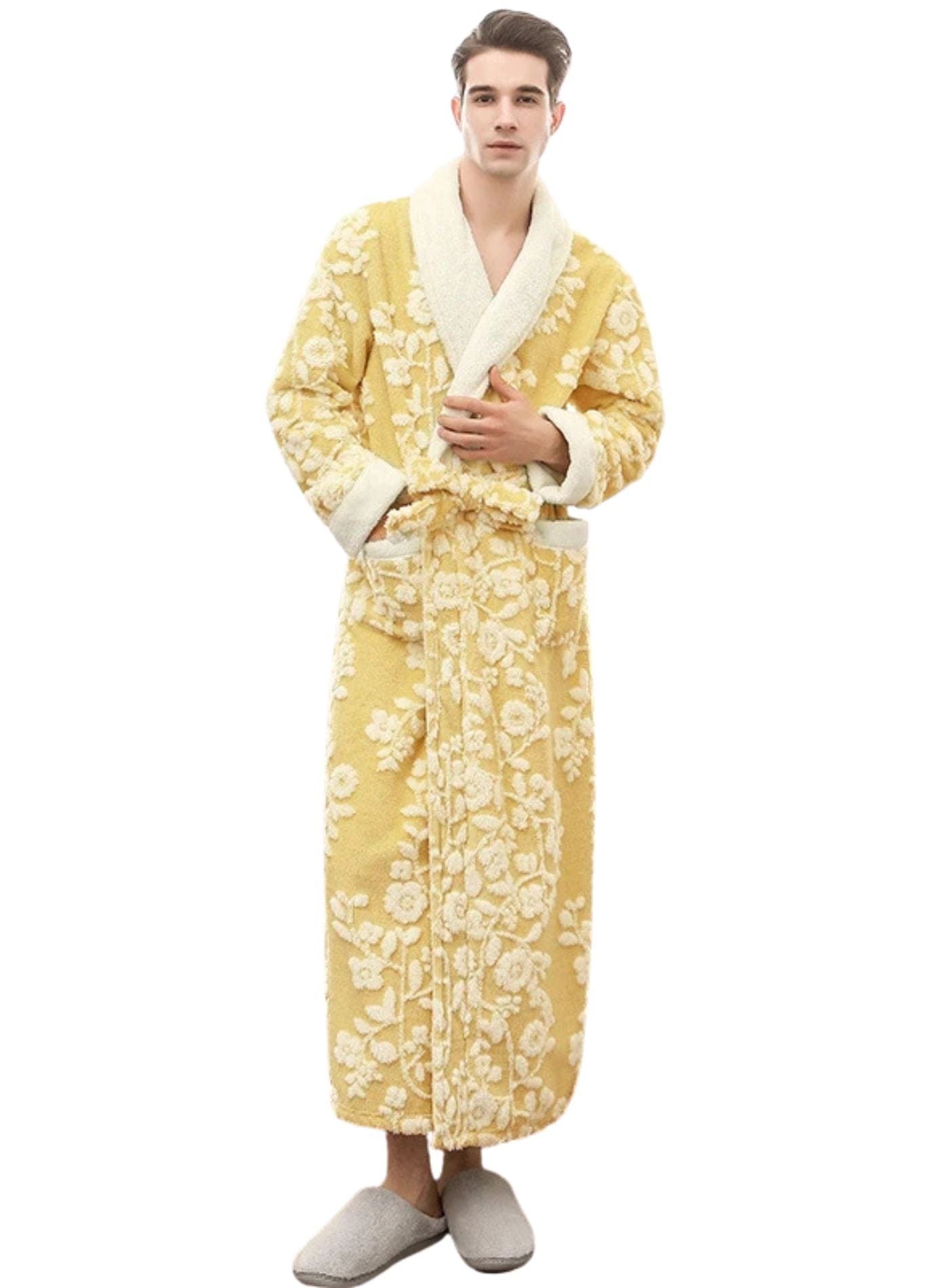 Peignoir Homme Brodé | Peignoir d'Or Jaune / M