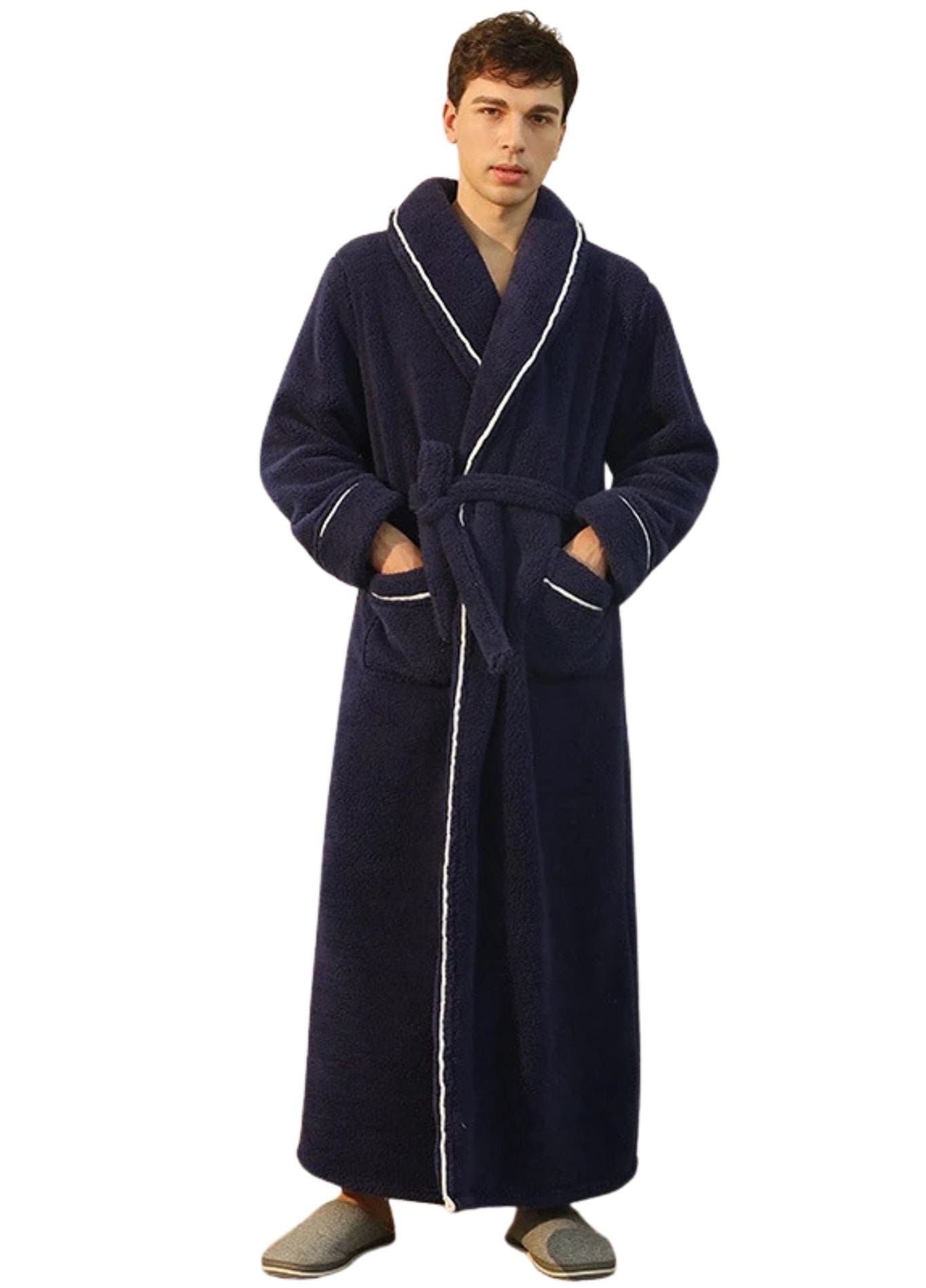 Peignoir Homme Polaire Chaud | Peignoir d'Or Bleu Marine / S/M