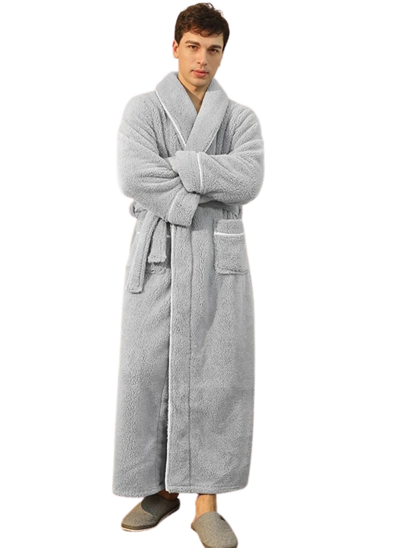 Peignoir Homme Polaire Chaud | Peignoir d'Or Gris / S/M