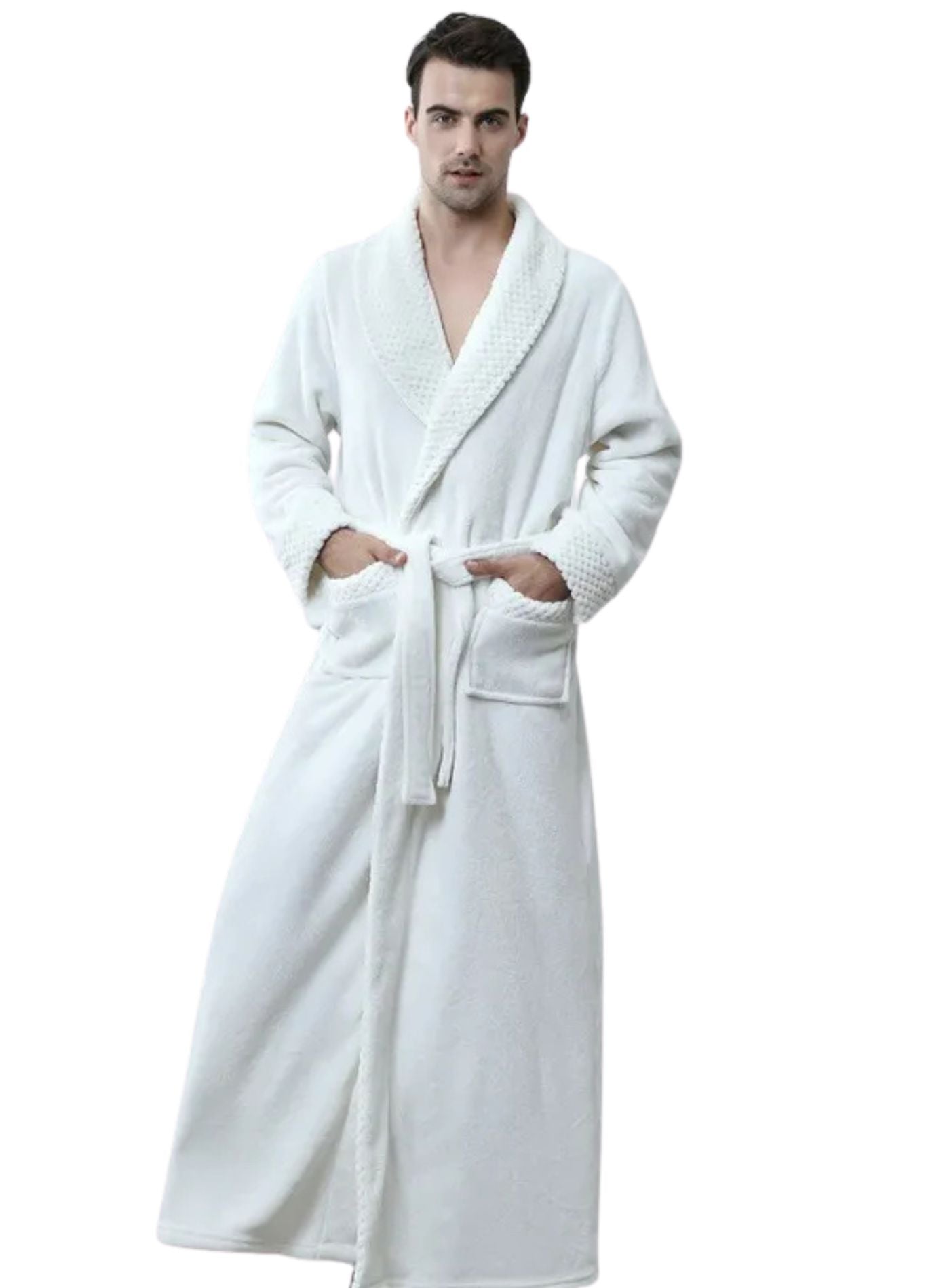 Peignoir Long Homme | Peignoir d'Or Blanc / M