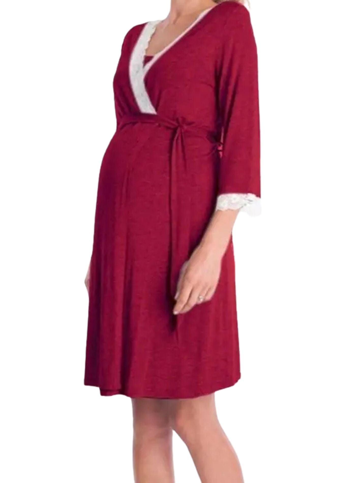 Peignoir Maternité | Peignoir d'Or S / Bordeaux