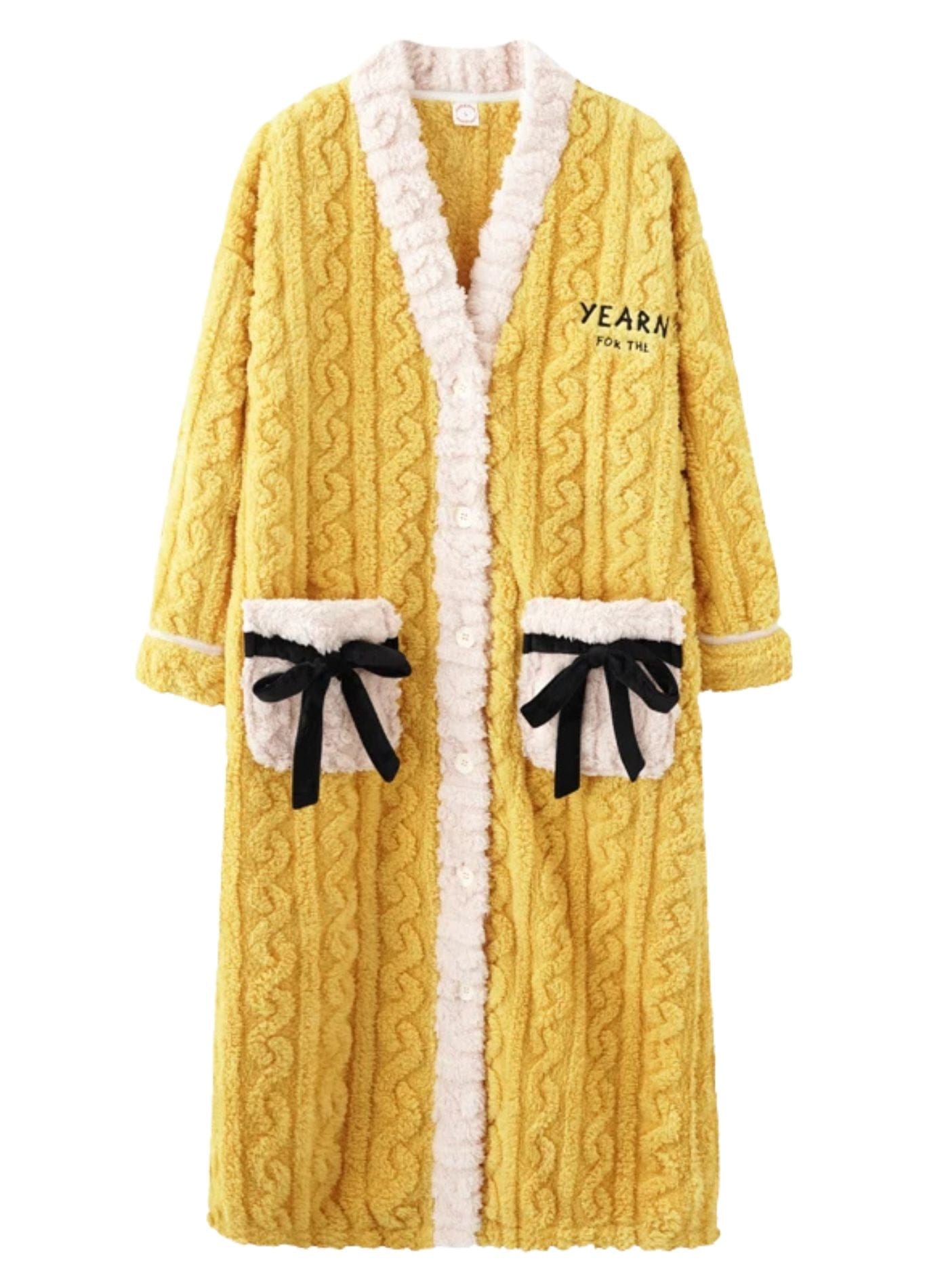 Peignoir Polaire Chaud Femme | Peignoir d'Or Jaune / M (40 - 50 kg)