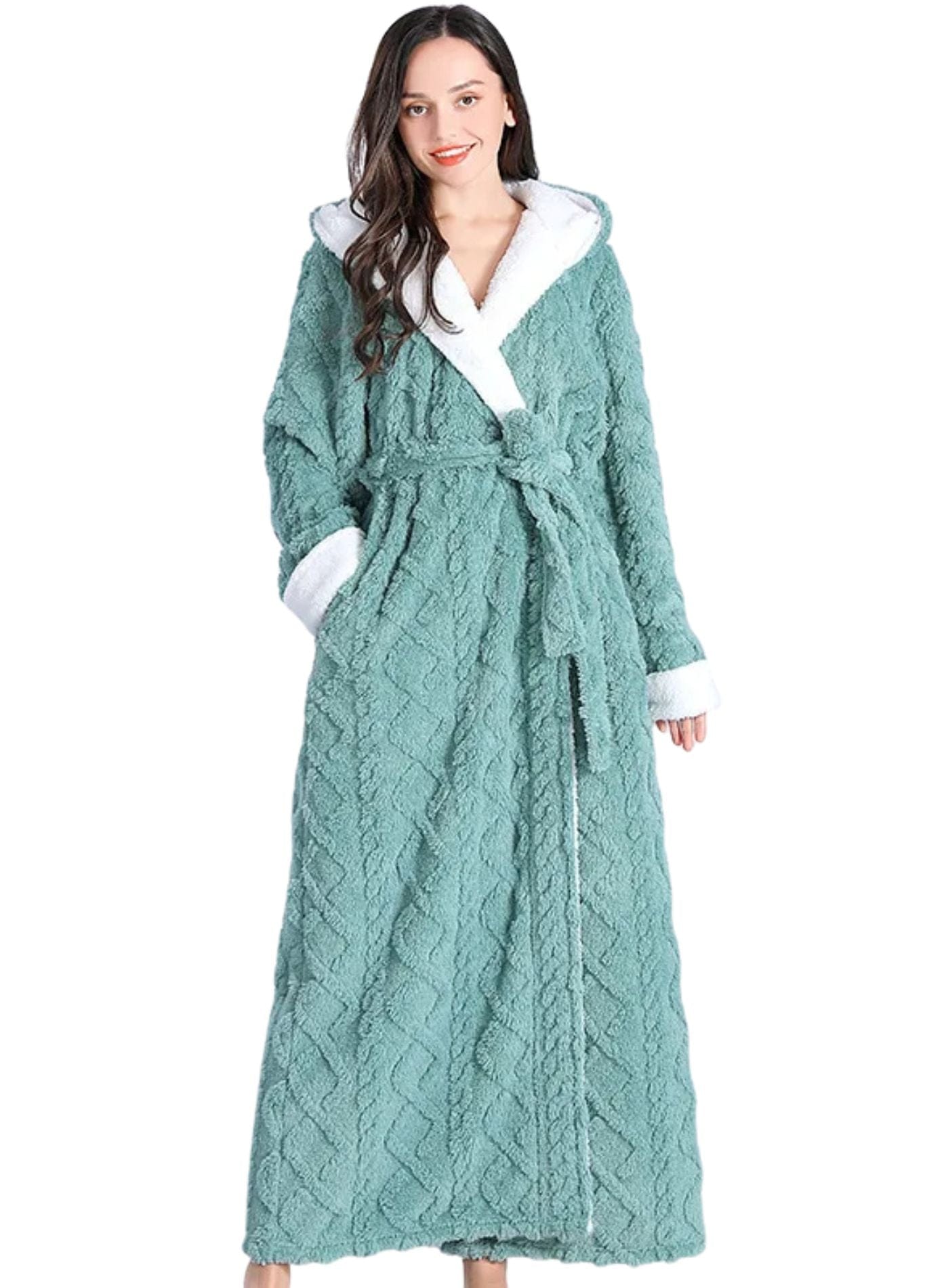 Peignoir Polaire | Peignoir d'Or Vert Océan Pâle / M