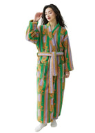 Peignoir Rayures | Peignoir d'Or Caramel Vert / M