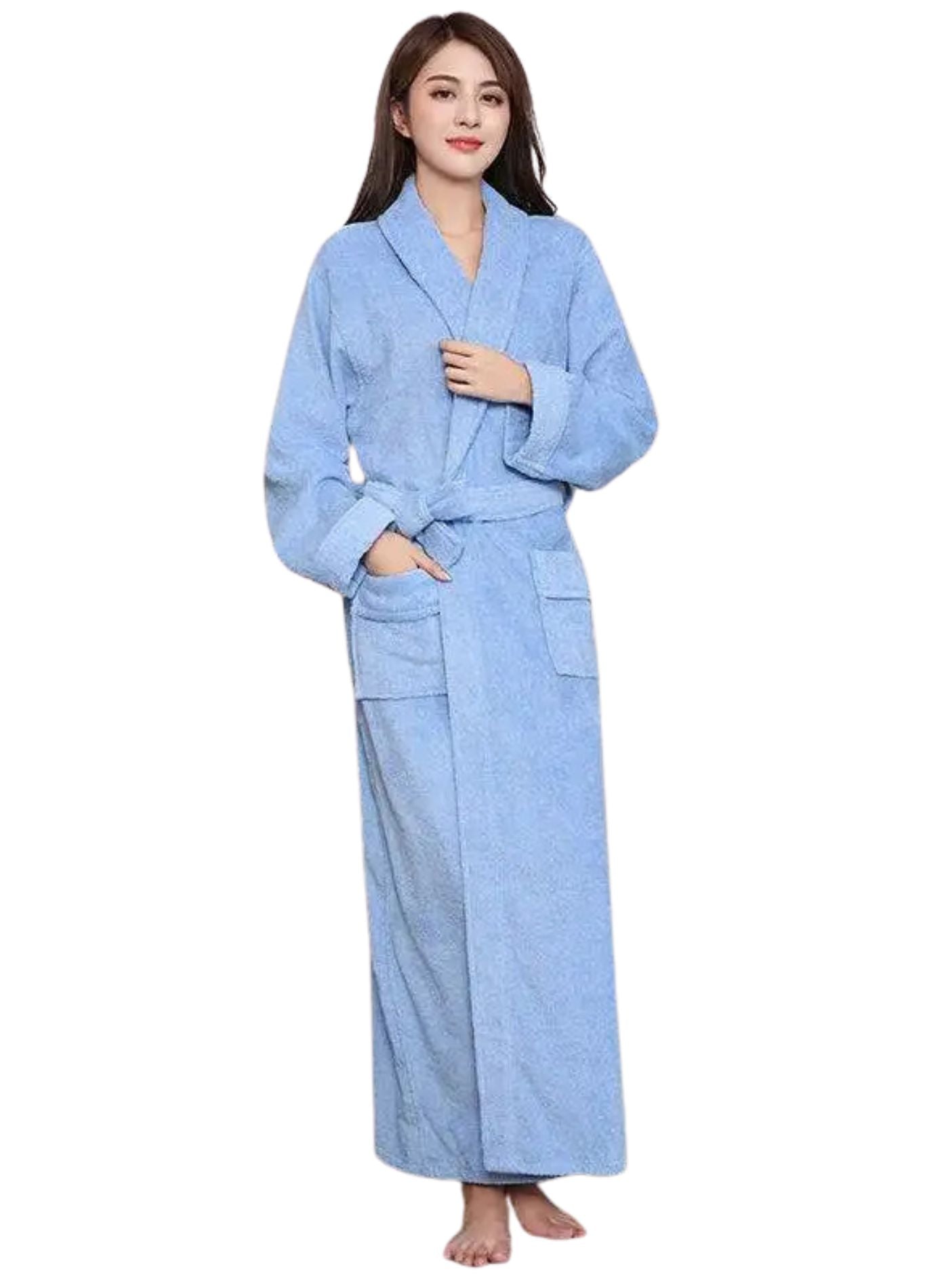 Peignoir Serviette Femme | Peignoir d'Or Bleu / 2XL