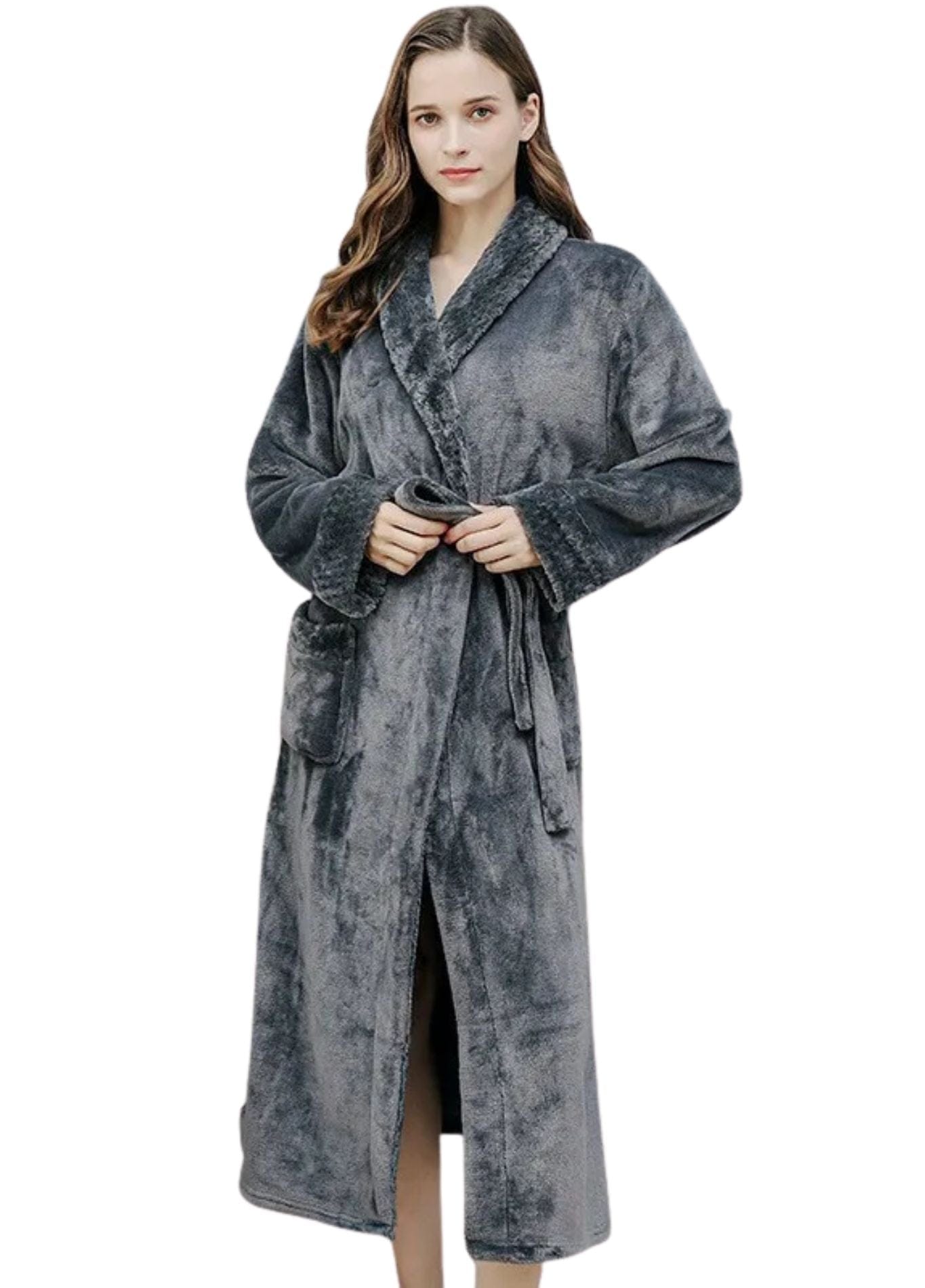 Peignoir Velours Femme | Peignoir d'Or Gris / M