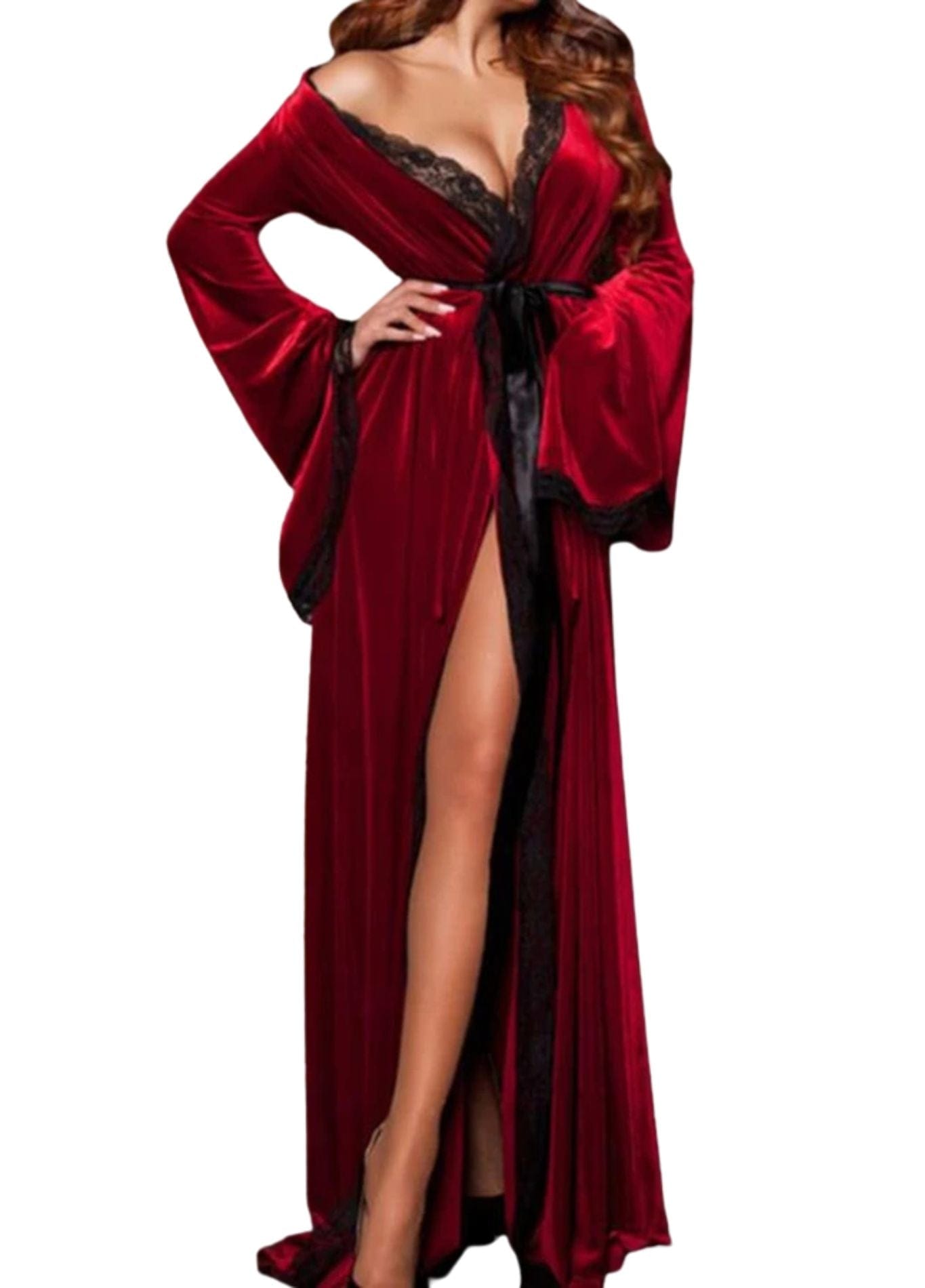 Peignoir Velours | Peignoir d'Or Rouge / Taille Unique