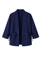 Veste Kimono Bleu Marine | Peignoir d'Or