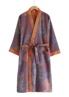 Veste Kimono homme | Peignoir d'Or Bleu Indigo et Argile / M
