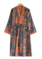 Veste Kimono homme | Peignoir d'Or Bleu Nuit Yamato / M