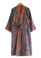 Veste Kimono homme | Peignoir d'Or Rouge Terre d'Okura / M